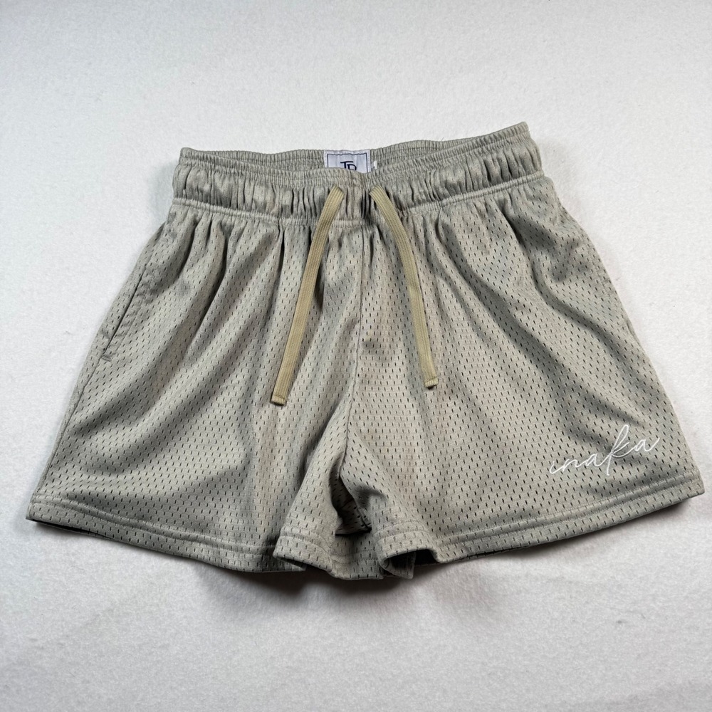Inaka Power Mesh Shorts Gray Athletic Gym Basketball Shorts Women Small